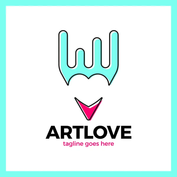 Logo du crayon Love Art — Image vectorielle