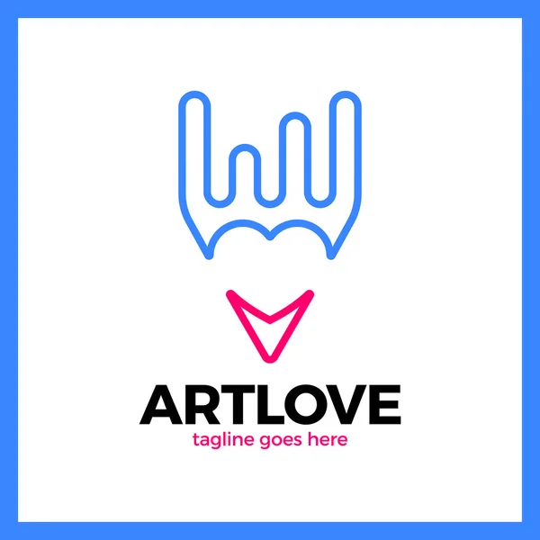 Logotipo de lápis de arte amor —  Vetores de Stock