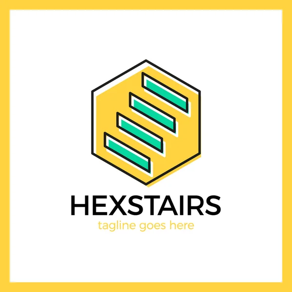 Schody Hexa Logo — Stockový vektor