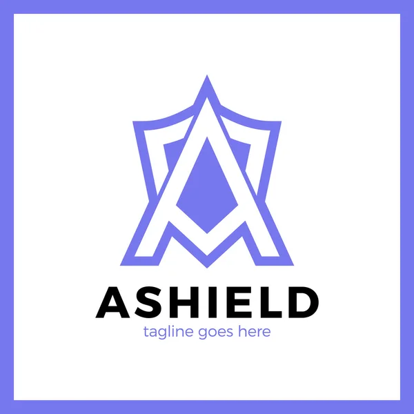Letter A Shield Logo — Stock Vector