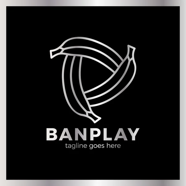 Banana Play Logo — Stock vektor
