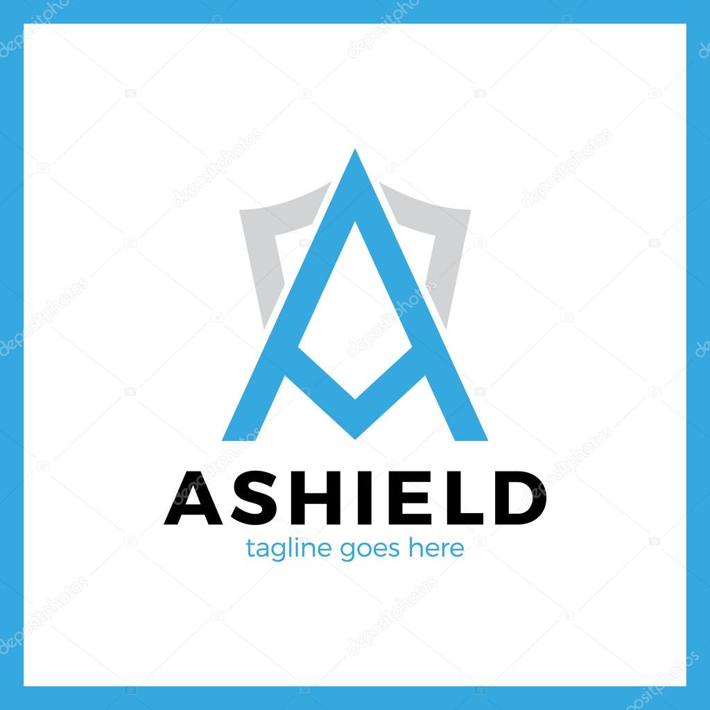 Letter A Line Shield Logotype