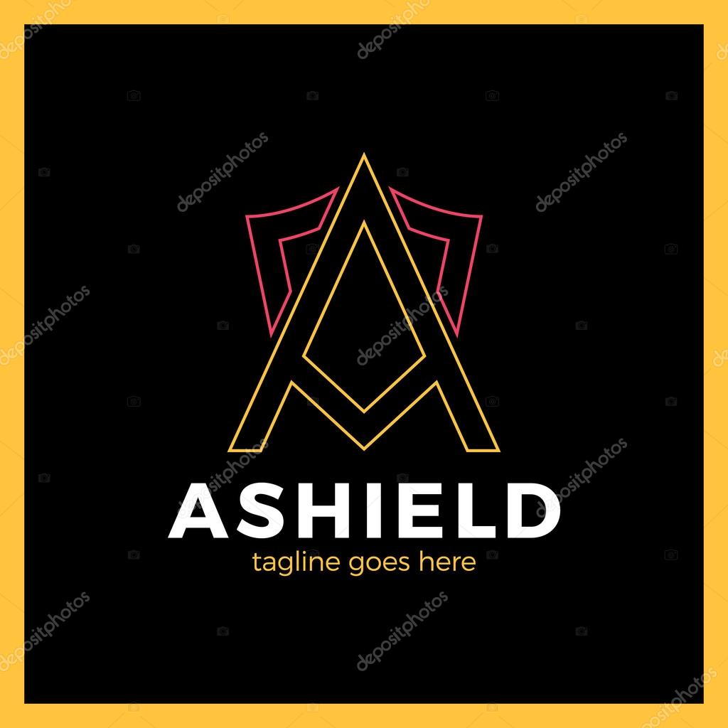 Letter A Line Shield Logotype