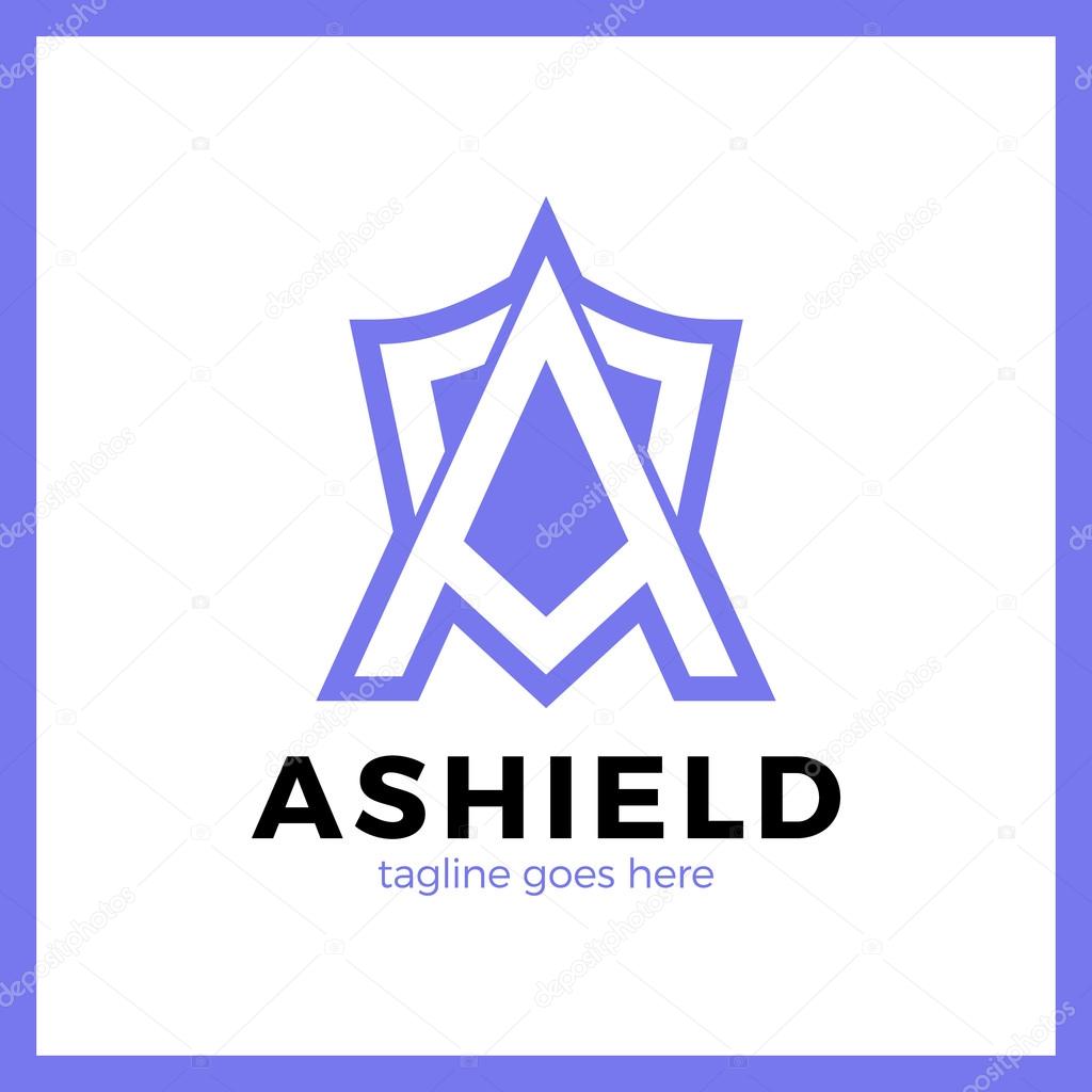 Letter A Line Shield Logotype