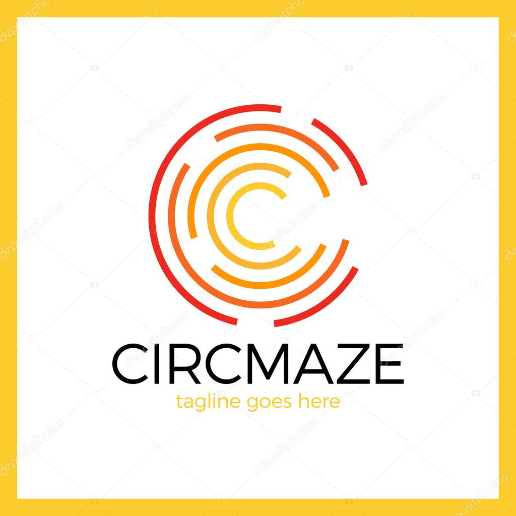 Circle Maze Logotype - Letter C logo