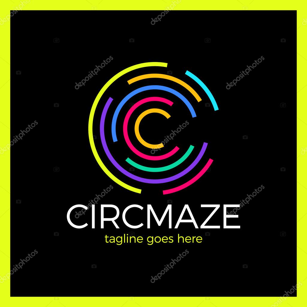 Circle Maze Logotype - Letter C logo