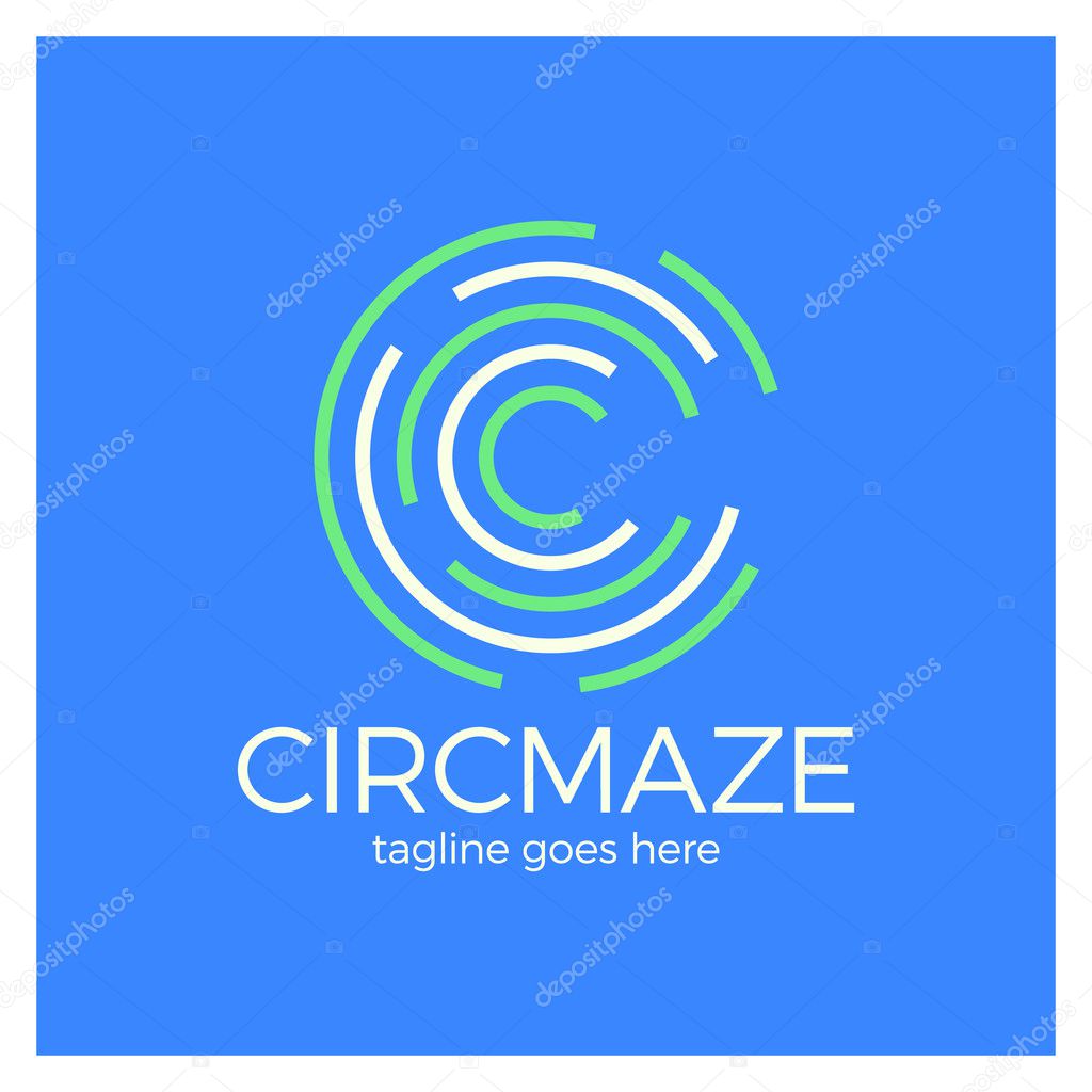 Circle Maze Logotype - Letter C logo
