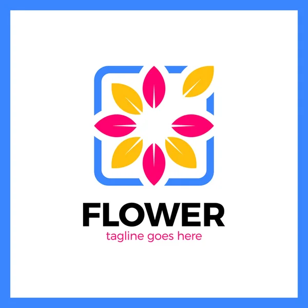 Flor Frame Logo — Vetor de Stock