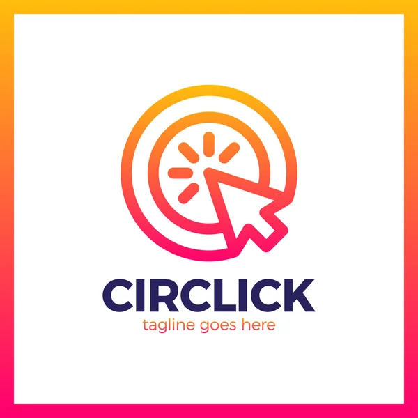 Flecha de círculo haga clic en Logo — Archivo Imágenes Vectoriales