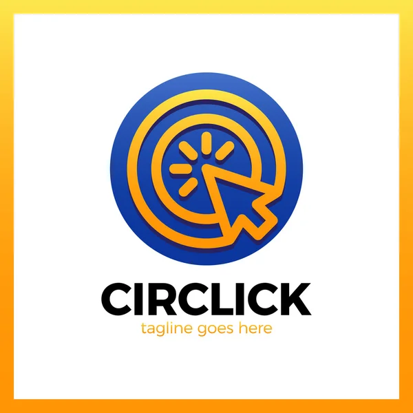 Cirkel pilen Klicka på logotypen — Stock vektor