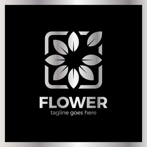 Flor Frame Logo — Vetor de Stock