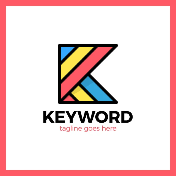 Palavra-chave logotipo letra K —  Vetores de Stock