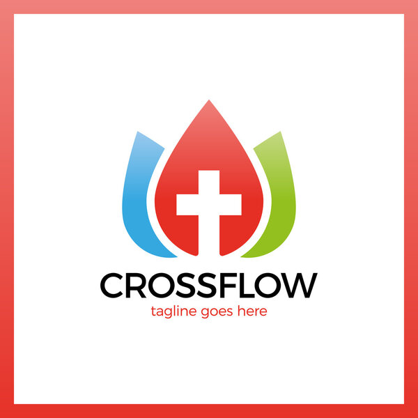 Flower Cross Logo - Church