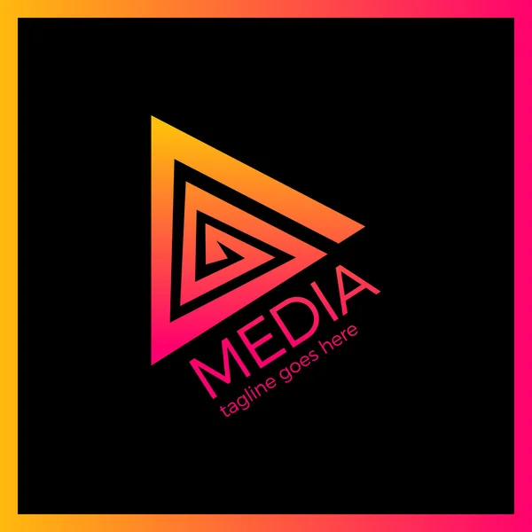 Media Spiral Play Logo — Stock vektor