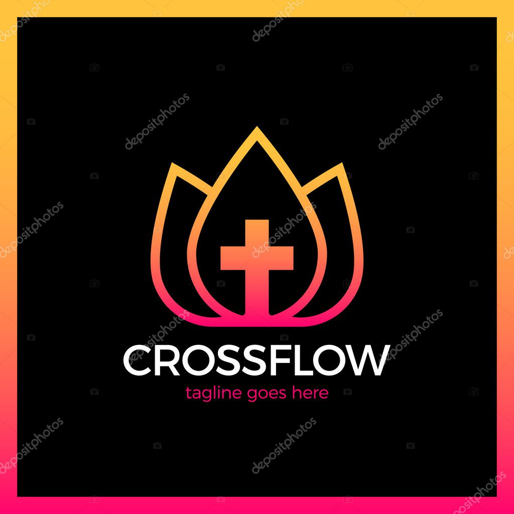 Flower Crown Cross Logo - Church Calvary