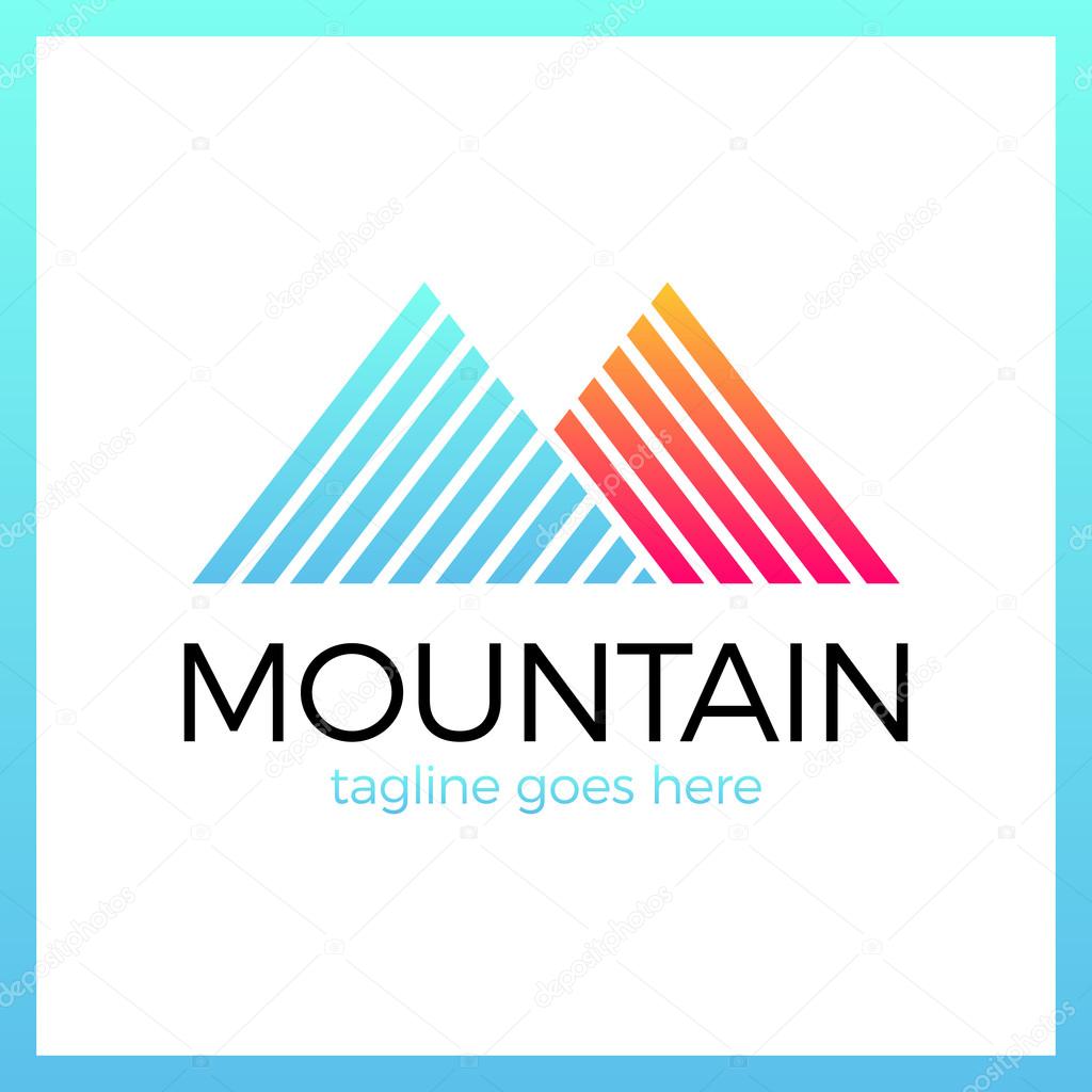 Line Mountain Letter M Logo. Fashion Logotype.