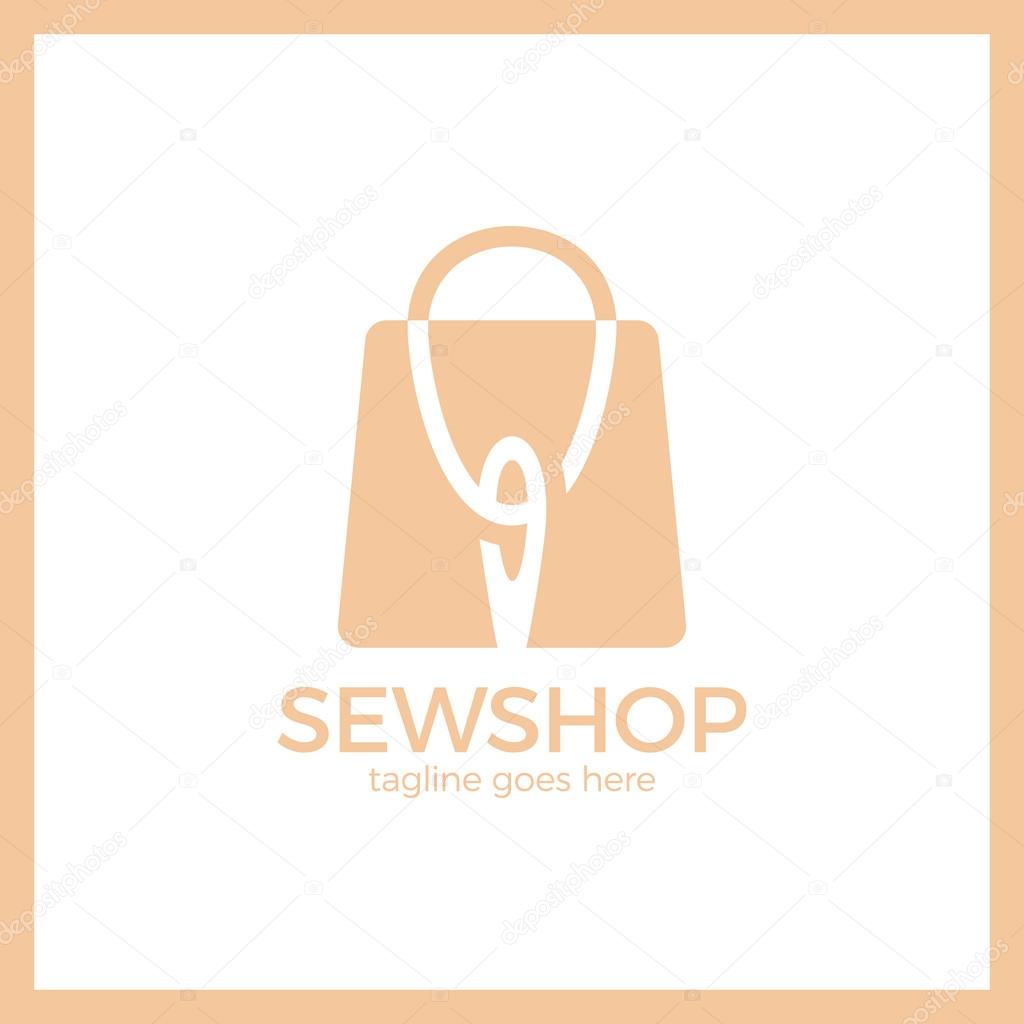 Sewing Shop Logo. Handicraft Thread Logotype. Fashion style.