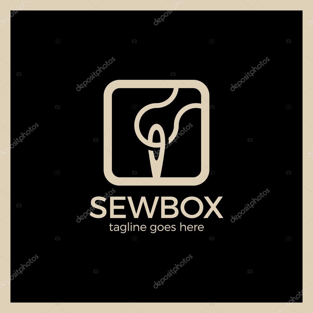 Handicraft Sewing Logo. Sew box thread logotype. Fashion style.