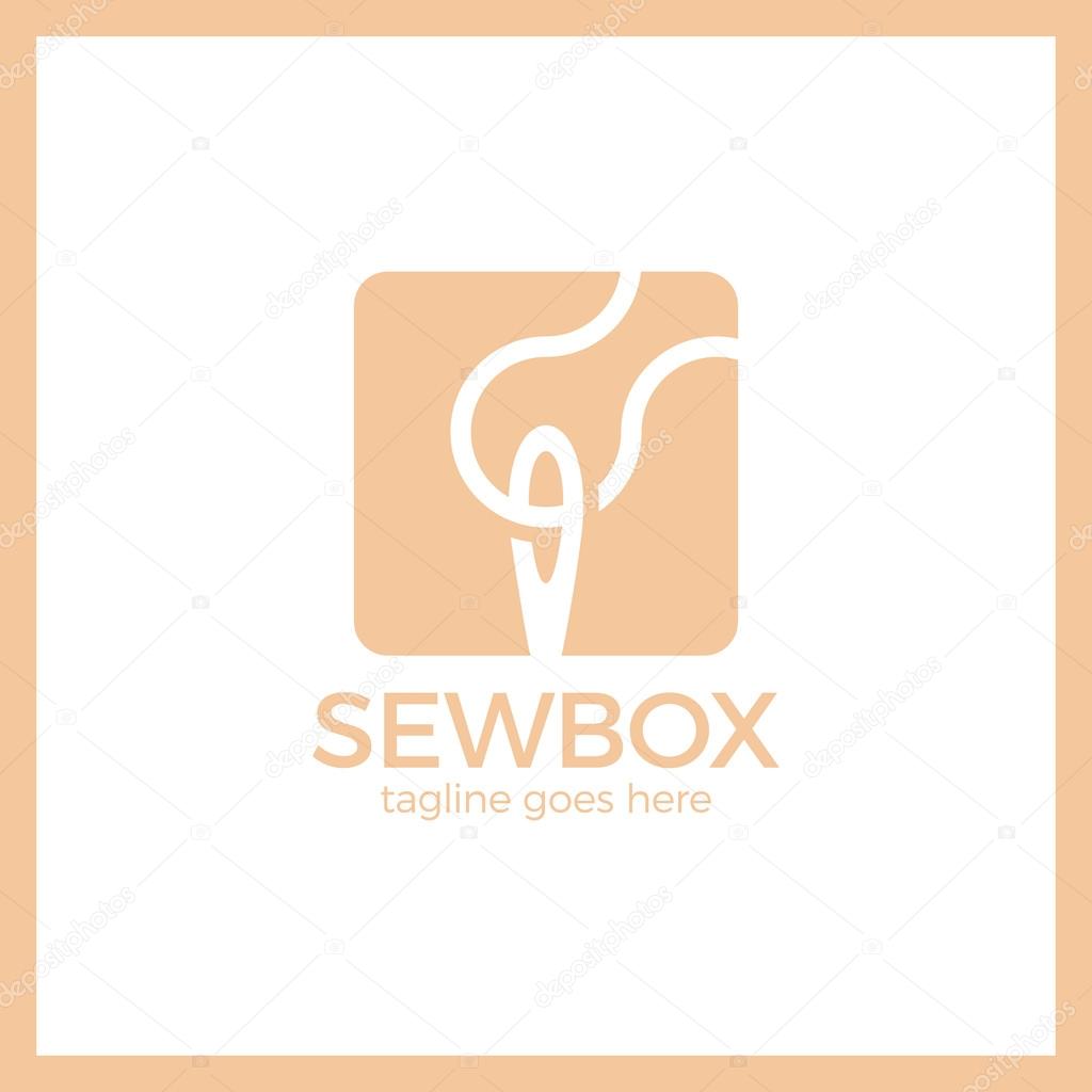Handicraft Sewing Logo. Sew box thread logotype. Fashion style.