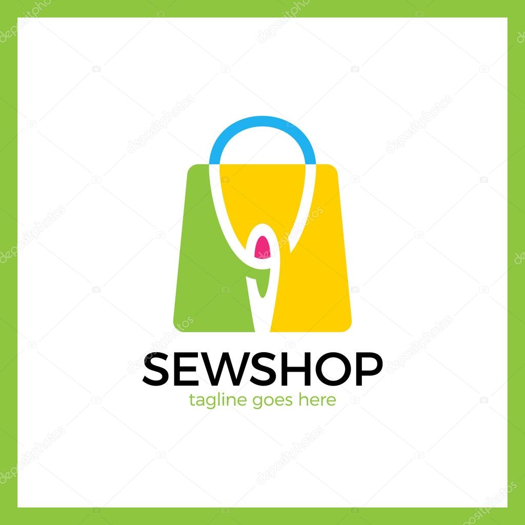 Sewing Shop Logo. Handicraft Thread Logotype.