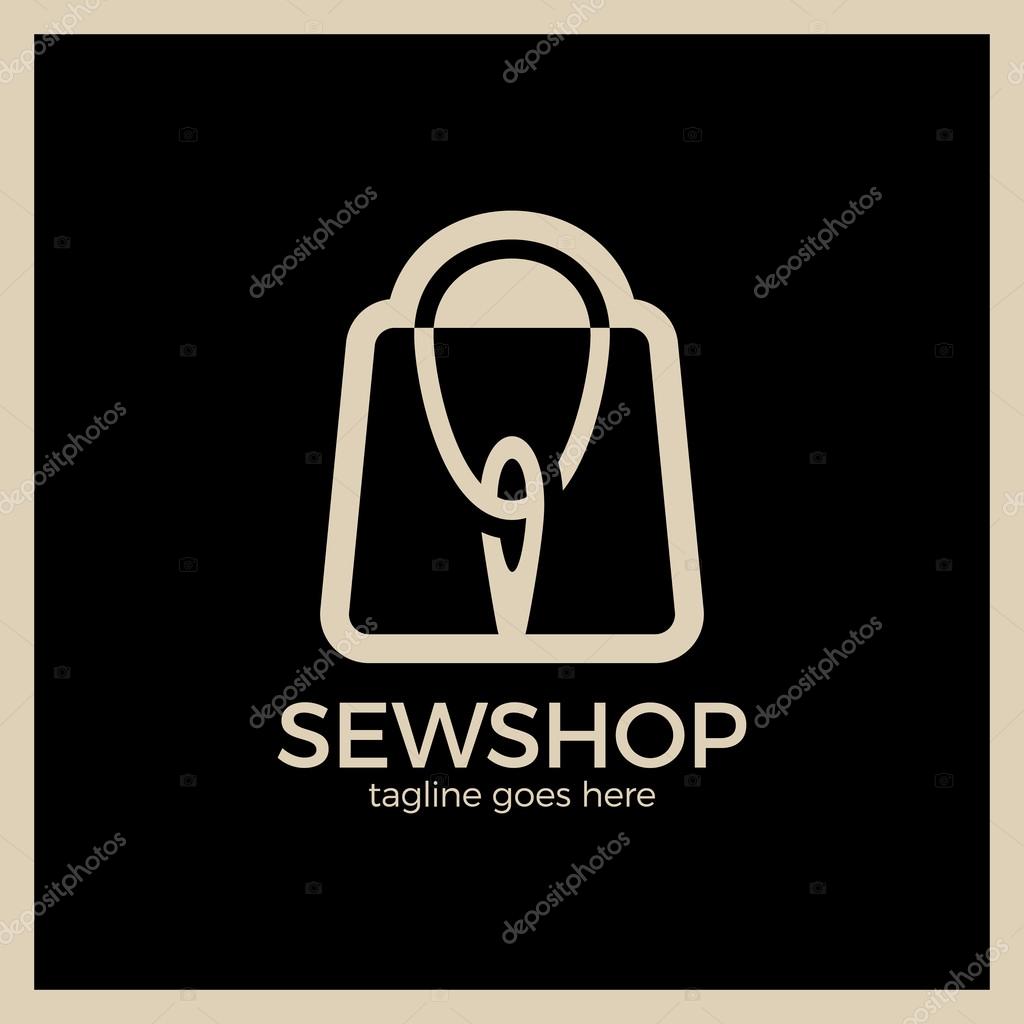 Sewing Shop Logo. Handicraft Thread Logotype. Fashion style.