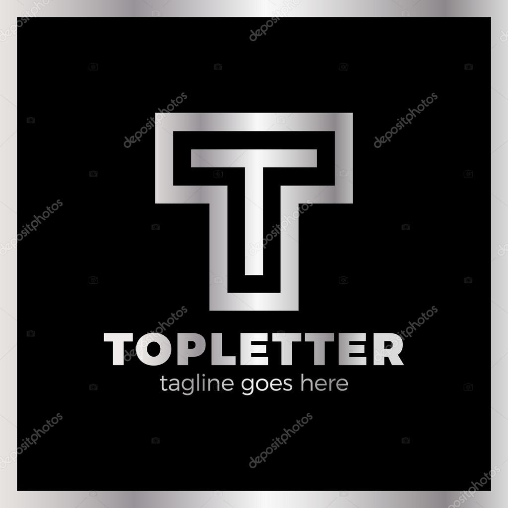 Templar Logo - Bold 3d Letter T Logotype. Luxury, royal metal silver