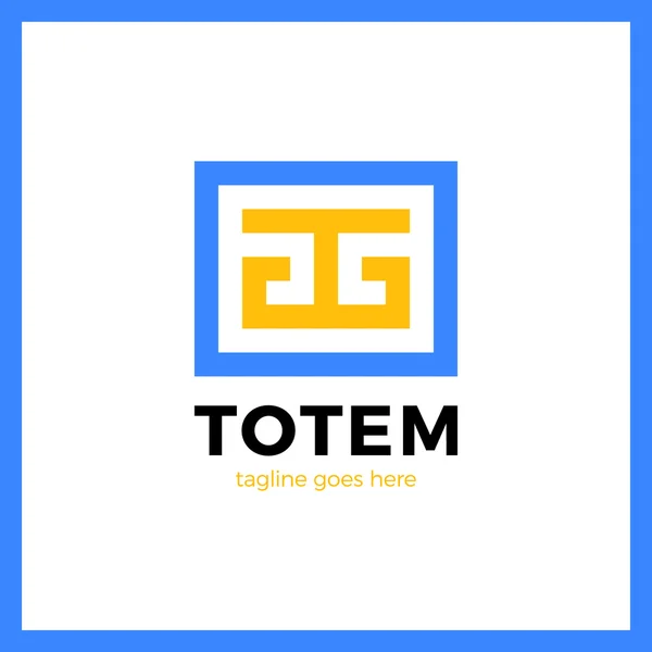 Totem Lettera T Logo — Vettoriale Stock