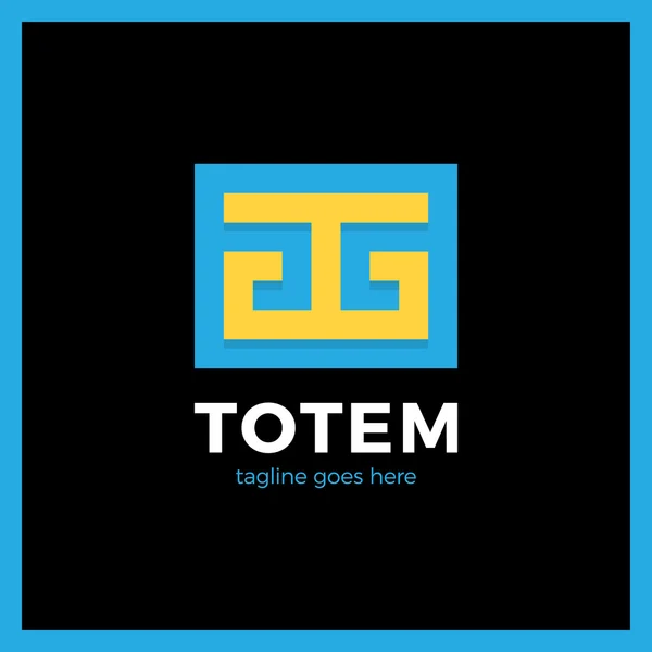 Logo de la letra T del tótem — Vector de stock