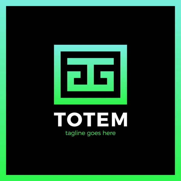 Logo de la letra T del tótem — Vector de stock