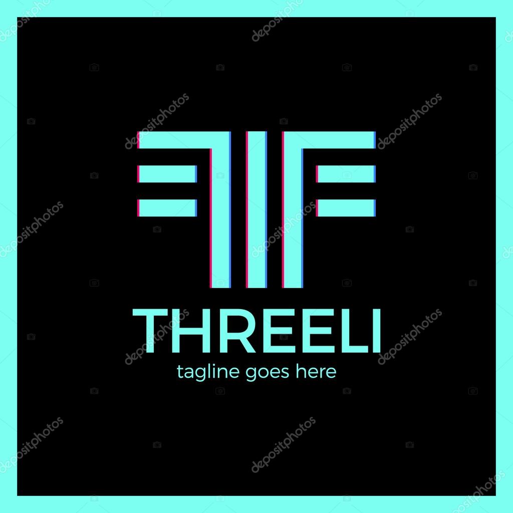 Templar Logo - Three Line Bold Letter T Logotype. 3d style