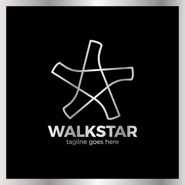 歩行の星ロゴ — ストックベクタ