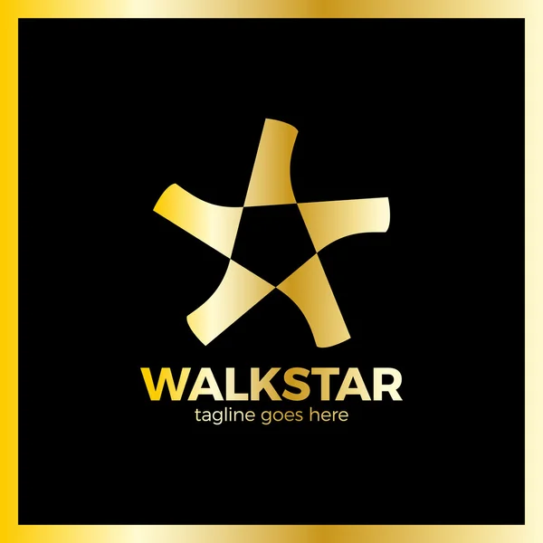 Walking Star-Logo — Stockvector