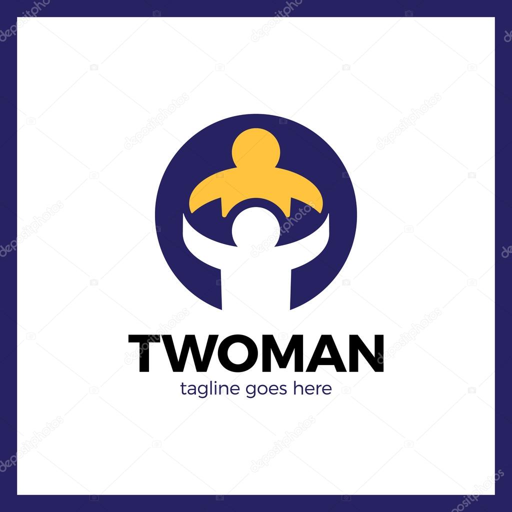 People Care Logo. Two man in circle logos