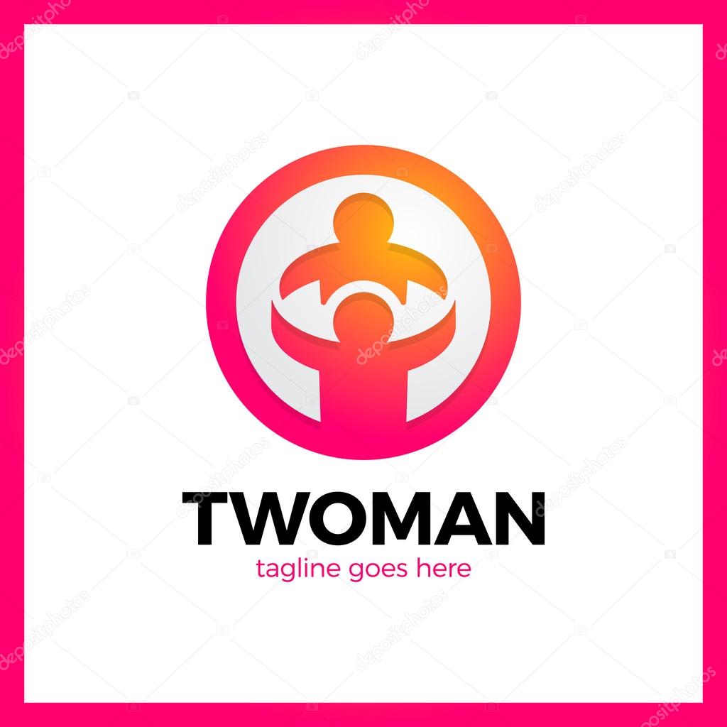 People Care Logo. Two man in circle logos