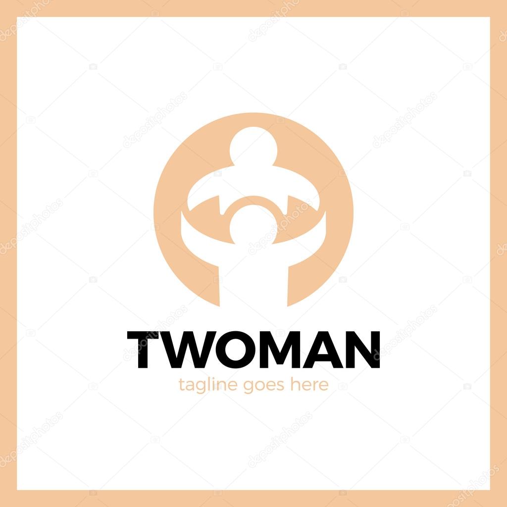 People Care Logo. Two man in circle logos