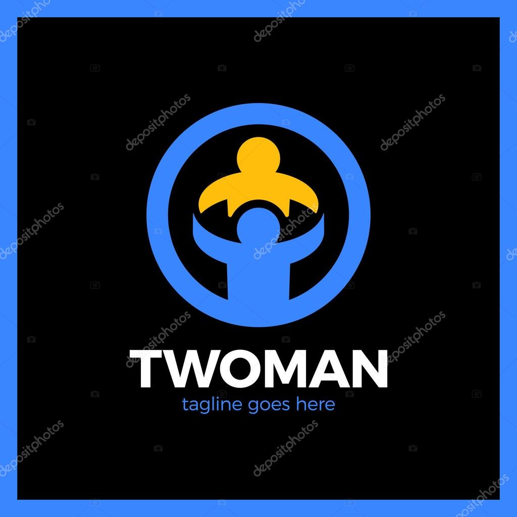 People Care Logo. Two man in circle logos