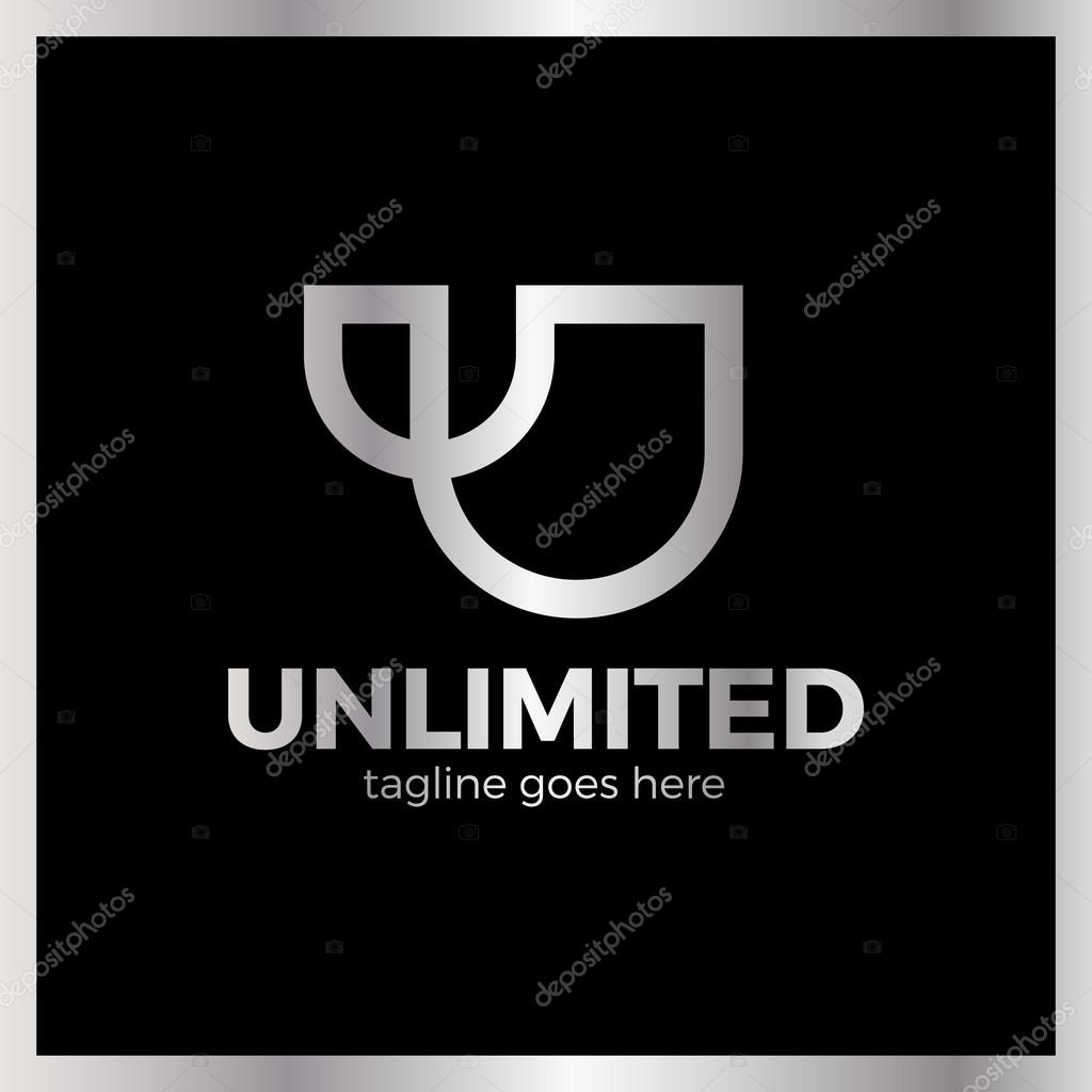 Unlimited Logo - Letter U Line logos. Luxury royal metal silver