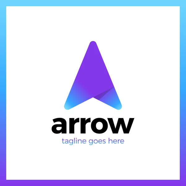 Arrow Up Letter Un logo vettoriale — Vettoriale Stock