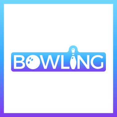 Skittles ve bowling topu logo. Vektör amblemi. T-shirtler için şablonu logo