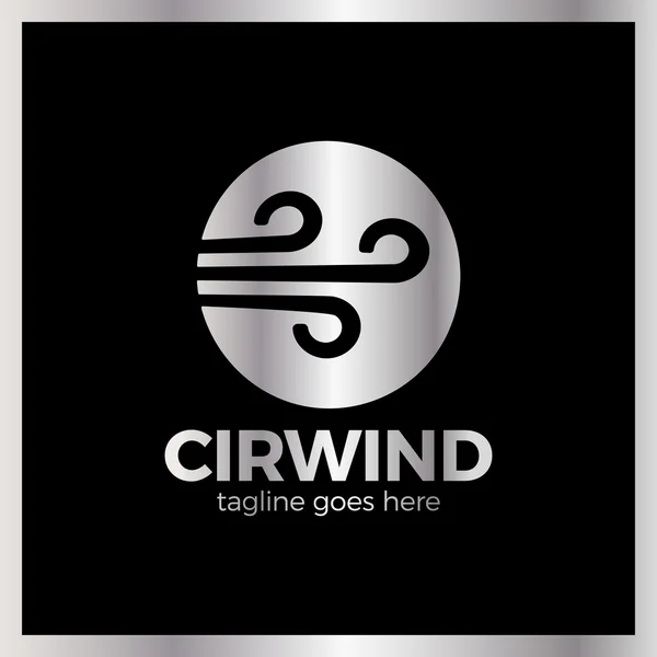 Vetor de logotipo da onda de vento circular . —  Vetores de Stock