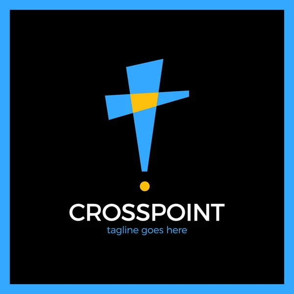 Logotipo Cross Point. Logotipo Church Pin. Ícone de localização cristã. Alerta . —  Vetores de Stock