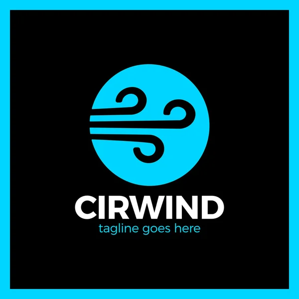 Vetor de logotipo da onda de vento circular . —  Vetores de Stock