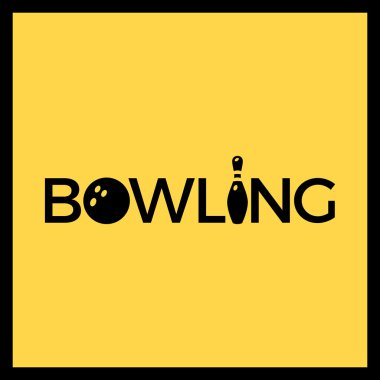 Skittles ve bowling topu logo. Vektör amblemi. T-shirtler için şablonu logo