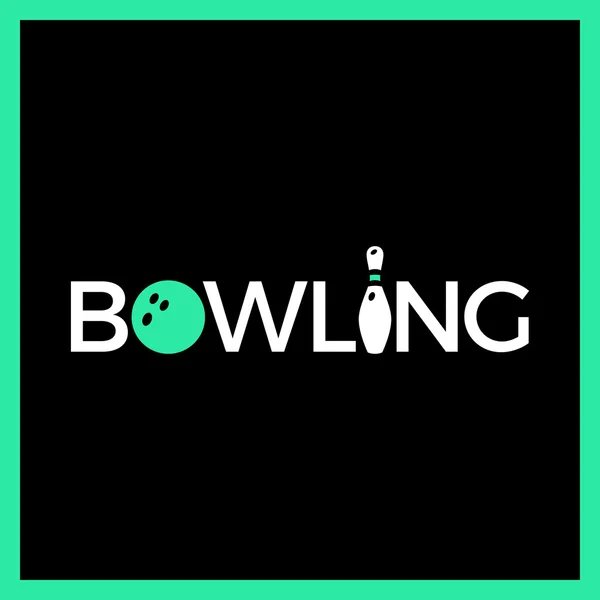 Kegeln und Bowlingball Logo. Vektoremblem. Vorlage Logo für T-Shirts — Stockvektor