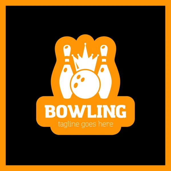 Kegeln und Bowlingball Logo. Vektoremblem. Vorlage Logo für T-Shirts — Stockvektor