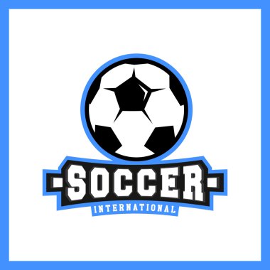 Futbol rozeti logo şablonu tasarımı, futbol takımı, vektör çizim. T-shirt