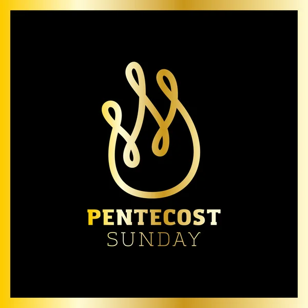 Umrissvektorlogo der Pentecost-Flamme des Heiligen Geistes. Brandzeichen — Stockvektor