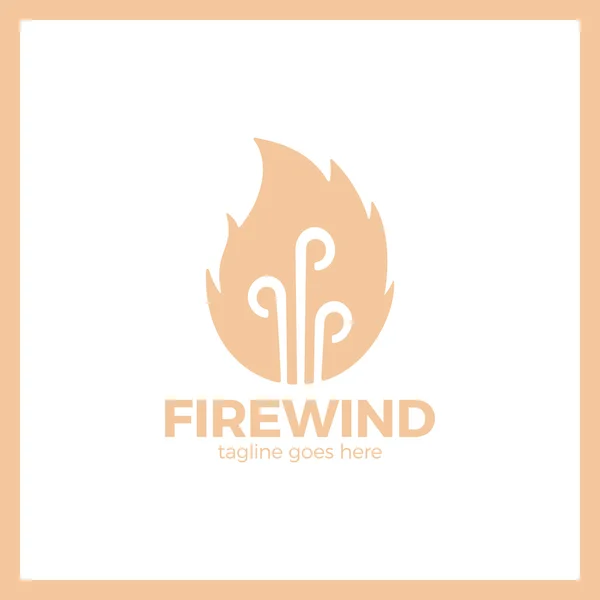 Ogień trzy wiatr Logo. Gorący ognisko. — Wektor stockowy