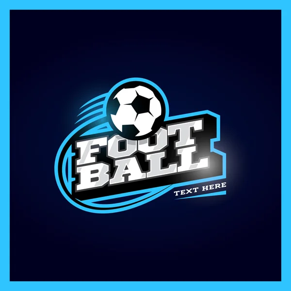 Design moderno del logo del modello di calcio professionale con palla — Vettoriale Stock