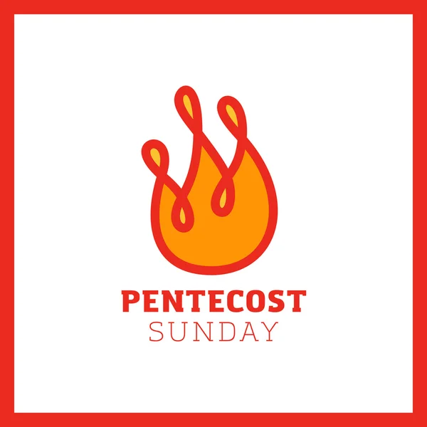 Esquema Vector logo de Pentecostés Espíritu Santo Llama. Logotipo de incendio — Archivo Imágenes Vectoriales